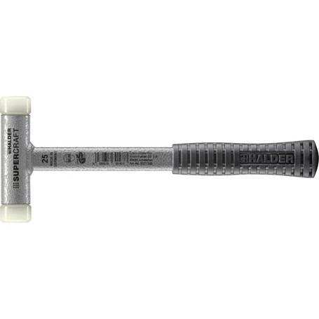 SUPERCRAFT Schonhammer rückschlagfrei, D=25 mm, Stahlrohrstiel mit rutschsicherem Gummigriff, 3377.025