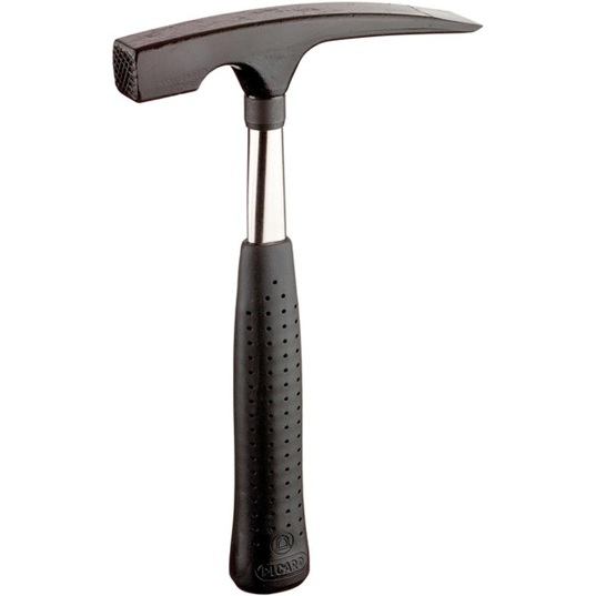 PICARD Maurerhammer 275 Rheinische Form 600 g, geraut, mit Stahlrohrstiel