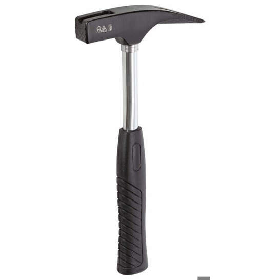 Latthammer 795 g | Stahlrohrstiel | Nagelrille | geraute Bahn | 1K-Griff | DIN 7239