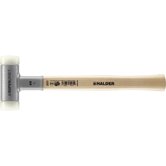 SUPERCRAFT Schonhammer 3366.040, rückschlagfrei, mit schwingungsdämpfendem Hickorystiel, D=40 mm