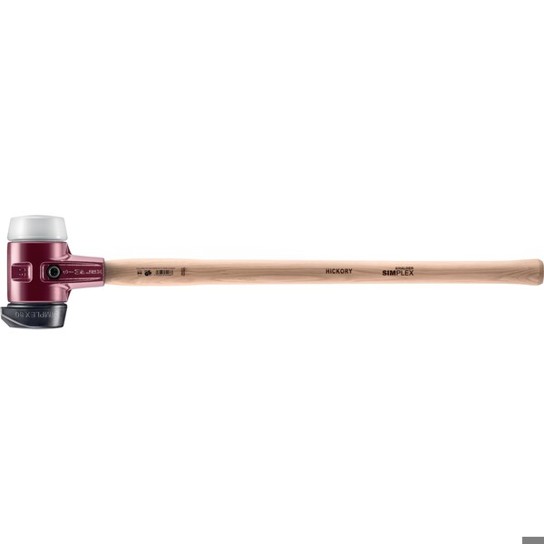 SIMPLEX Vorschlaghammer 80 mm mit Standfuß | Gummikomposition/Superplastik | Hickory-Stiel 70 cm | 3027.281