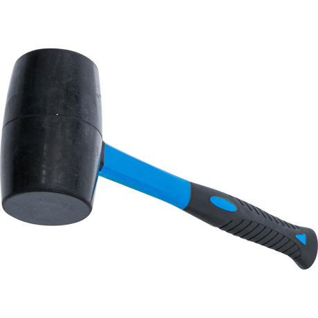Gummihammer mit Fiberglasstiel, schwarzer Kopf, Ø 70 mm, 900 g