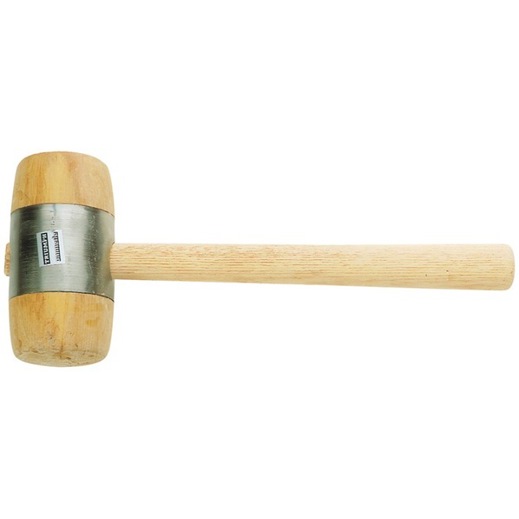 Holzhammer Ø 90 mm, 1160 g, Weißbuche mit Metallmantel und Eschenstiel