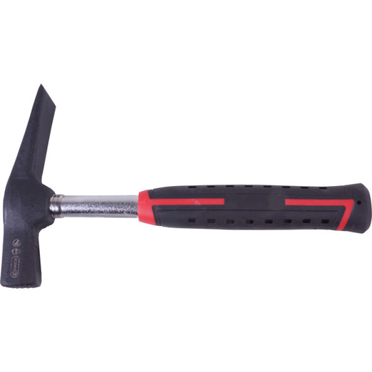 CONNEX Maurerhammer 600 g | Rheinische Form | Stahlrohrstiel | 2-Komponenten-Griff