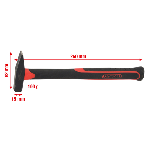 Schlosserhammer DIN 1041 mit Fiberglasstiel | 100 g