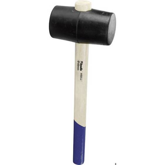 kwb 445050 Gummihammer mit Holzstiel, Ø 54 mm, DIN 5128