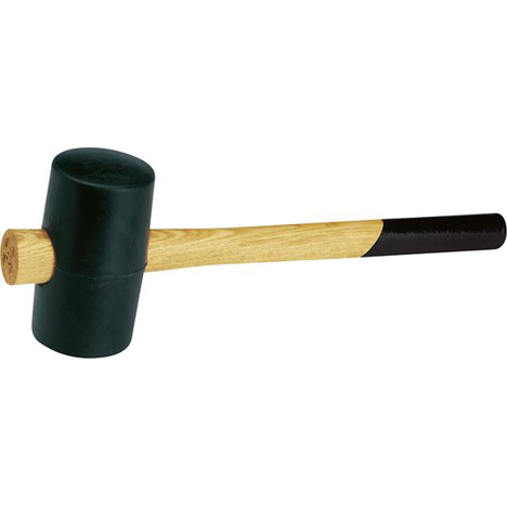 Fortis Gummi-Kompositionshammer Gr. 2A schwarz, flach/flach, lackierter Eschenstiel