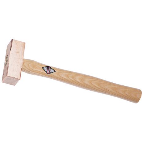 PICARD Kupferhammer Fäustelform 1500 g | Schonhammer mit Fiberglasstiel | 380 mm