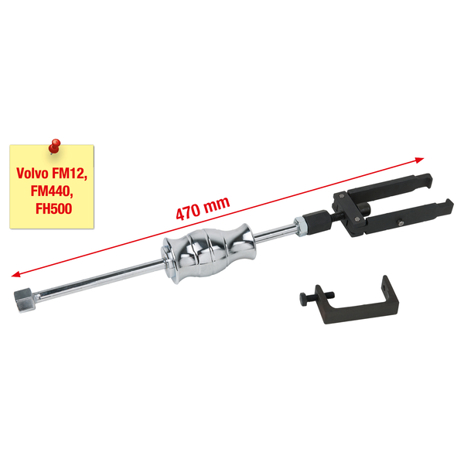 Injektoren-Auszieher Set 3-tlg. mit 0,9 kg Schlaggewicht für Volvo FM12, FM440, FH500