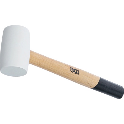 BGS 70138 Gummihammer mit Hickory-Stiel, weißer Kopf Ø 48 mm, 250 g – Ausbeulhammer
