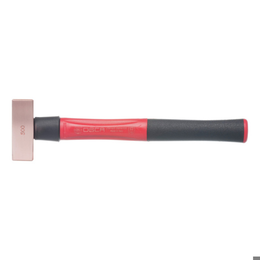 Kupferhammer Fäustelform 1000 g mit 3-K Hochsicherheitsstiel, 320 mm
