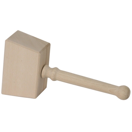 Holzhammer aus Buchenholz zum Fassanschlag, 16 x 7,5 x 10 cm, Stiel 23 cm