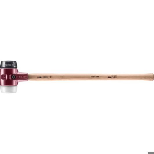 SIMPLEX Vorschlaghammer D80 mm | Gummikomposition / Superplastik | Temperguss-Gehäuse & Hickorystiel | 3027.081