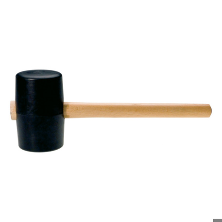 Gummi-Kompositionshammer 74 mm Kopfdurchmesser, Eschenholzstiel, 590 g, DIN 5128