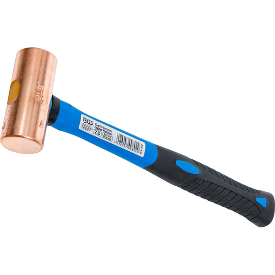Kupferhammer mit Fiberglasstiel, 907 g (2 lb), zylindrischer Kopf, für Lagermontage