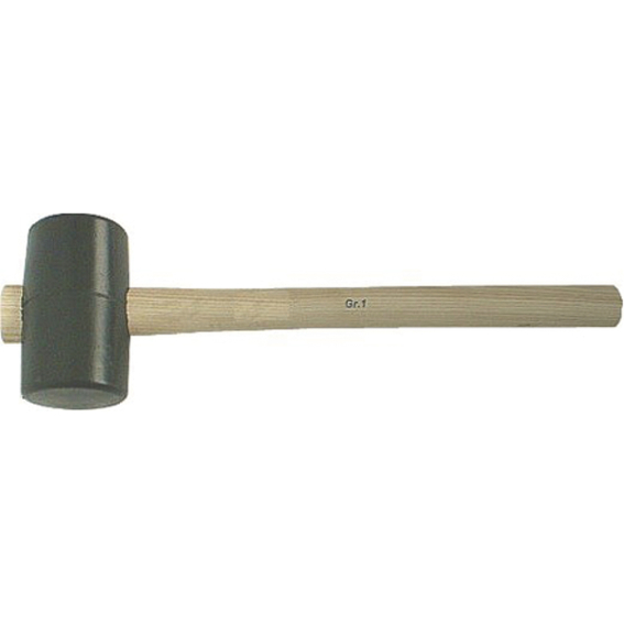 Gummihammer fassförmig Gr. 3 mit Eschenstiel, Kopf Ø 75 x 130 mm